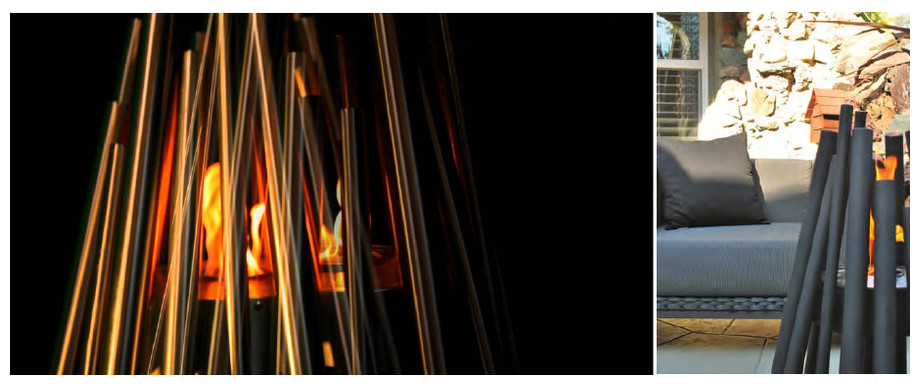 Stix - Cheminée de jardin design - ambiance