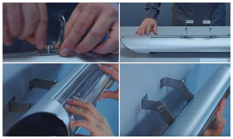 Installation du chauffage infrarouge Blade Optima 2500 en situation