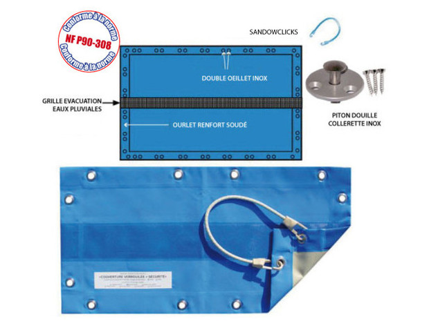 nara safe plage bois - couverture hivernage - details