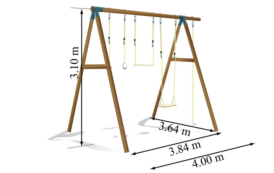 Dimension du portique et de la balançoire pour ados en bois Galdar