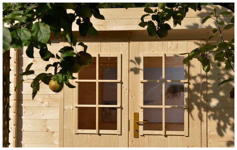 détail de la porte de l'abri de jardin en bois Ontario L