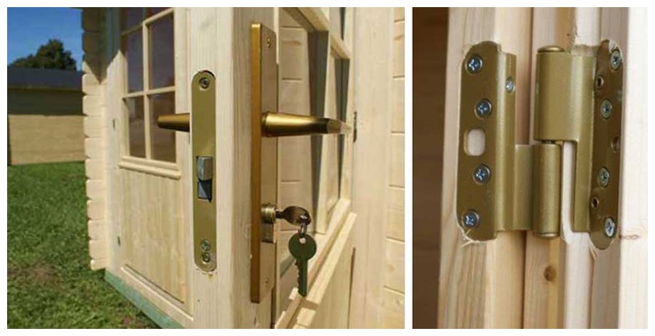 détail de la porte de l'abri en bois de jardin Nicaragua luoman en situation