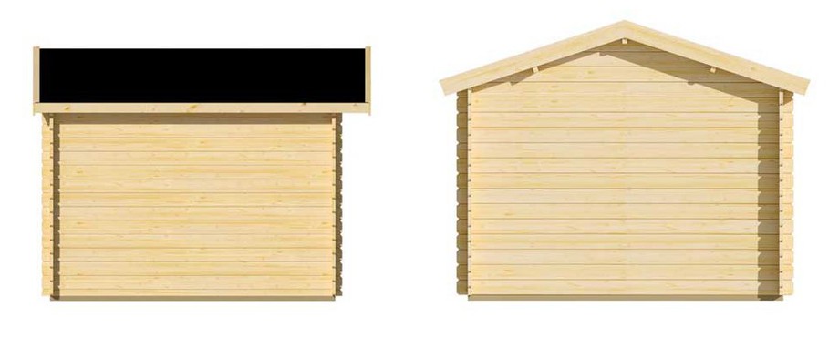 Détail des matériaux de l'abri de jardin en bois Leman Luoman en situation