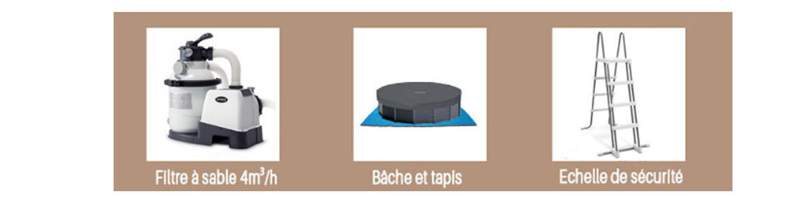 accessoires inclus avec la piscine hors sol intex ultra frame ronde