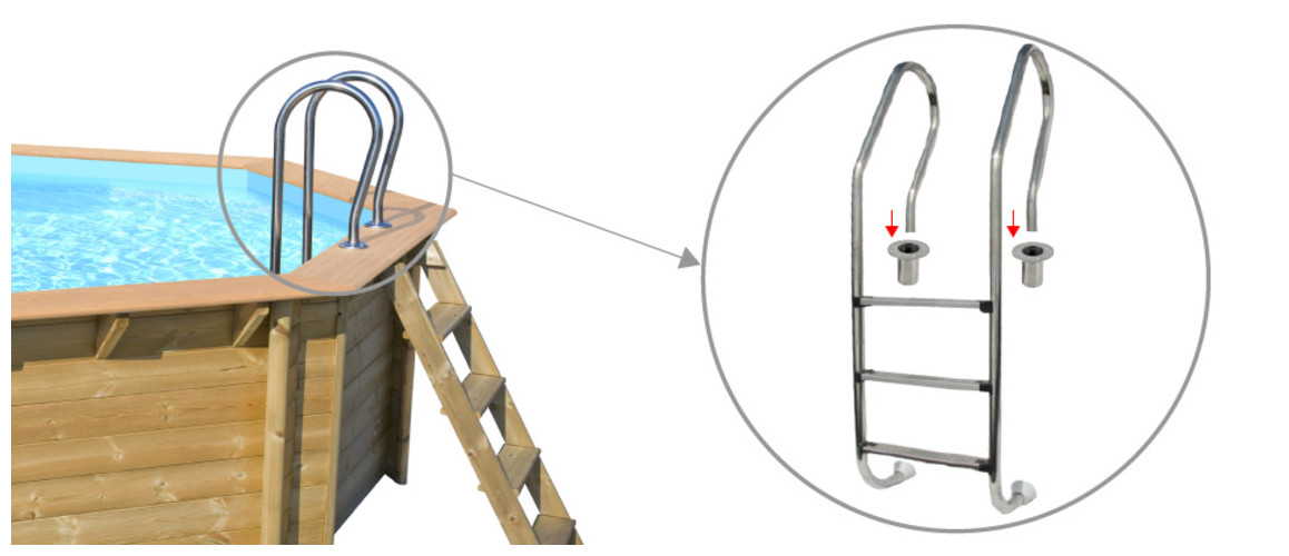 échelle d'accès pour kit piscine bois woodfirst original