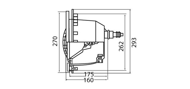projecteur piscine - coupe et dimensions