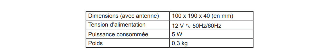 caractéristiques de la télécommande du boitier rc hayward