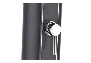 douche solaire piscine alu noir 32 l - mitigeur