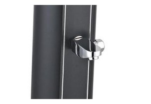douche solaire piscine 32 l aluminium noir - rince pieds