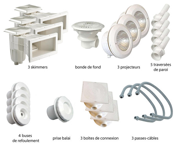 Kit pièces à sceller blanches piscines liner - N°3