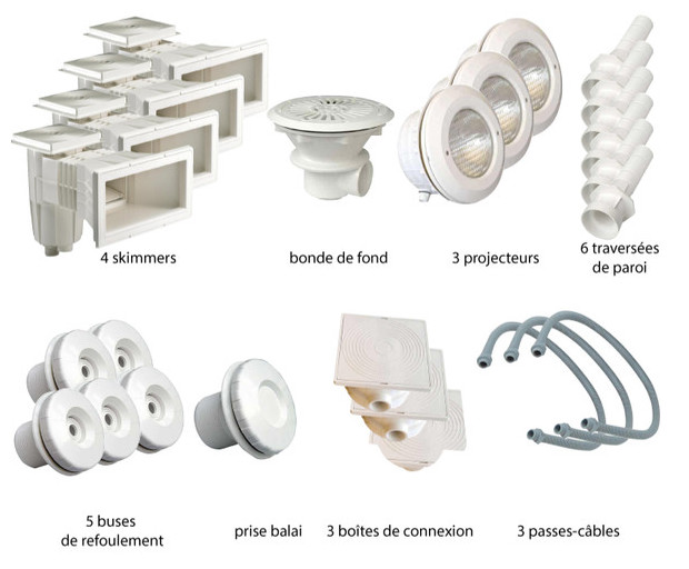 Kit pièces à sceller blanches piscines liner - N°4