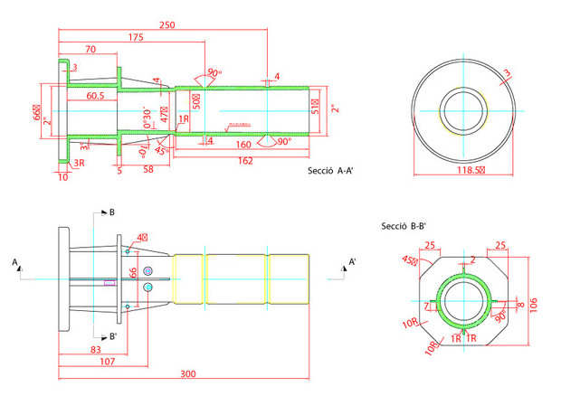 Traversée de paroi pour piscines liner - dimensions