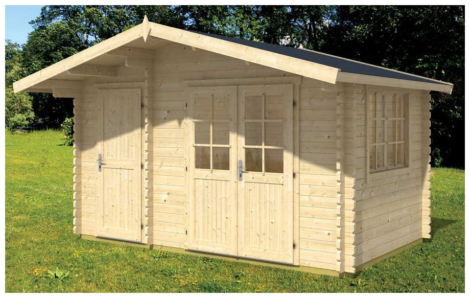 abri de jardin en bois Borkum 5 Lasita Maja en situation