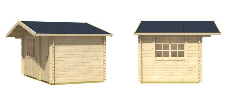 Détail de la toiture de l abri de jardin en bois Borkum 5 Lasita Maja en situation
