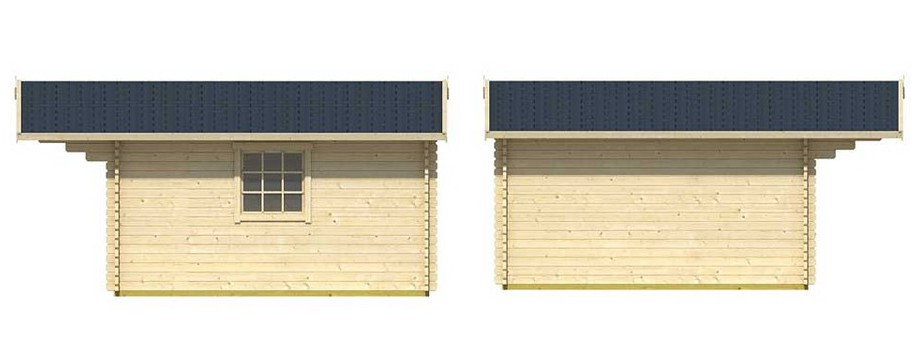 Détail de la toiture de l abri de jardin en bois Gotland 5 h Lasita Maja en situation