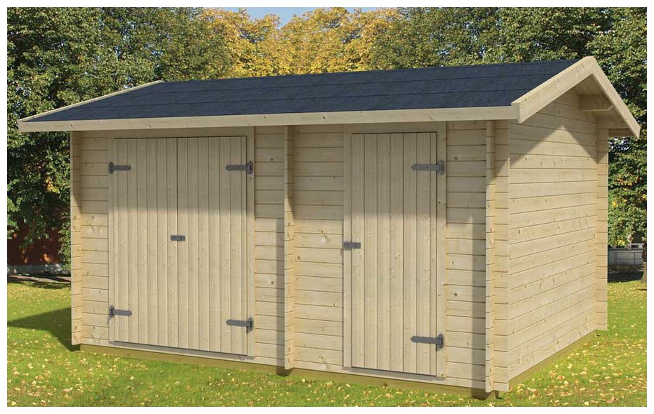 garage en bois Tuvalu 2 Lasita Maja en situation