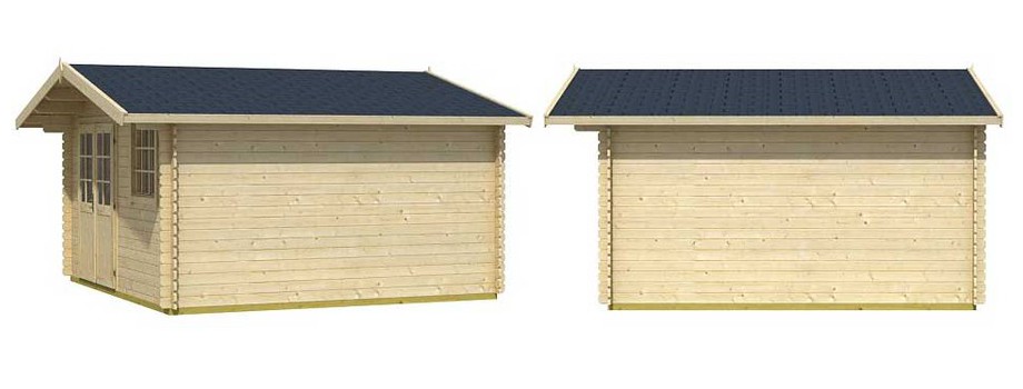 Détail de la toiture de l abri de jardin en bois Cyprus 5E Lasita Maja en situation