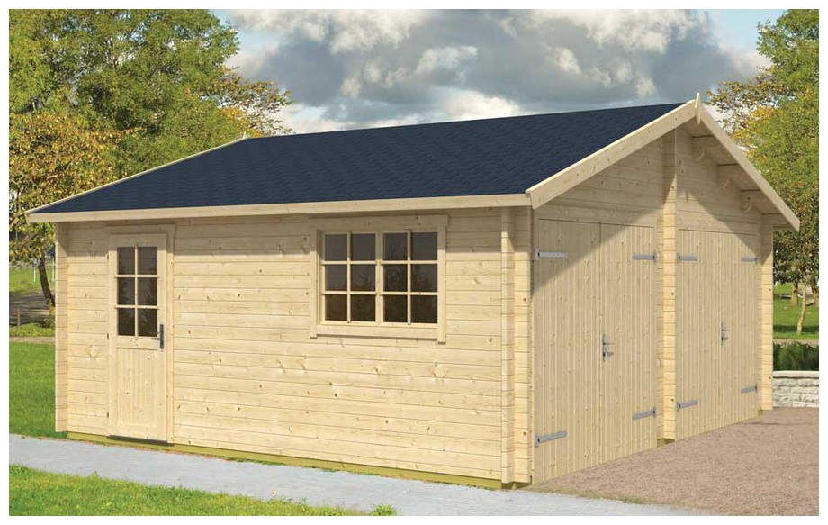 garage en bois Falkland B Lasita Maja en situation 2