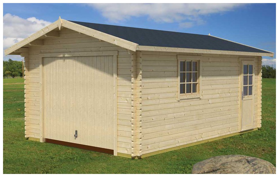 garage en bois Antigua 44 B Lasita Maja en situation
