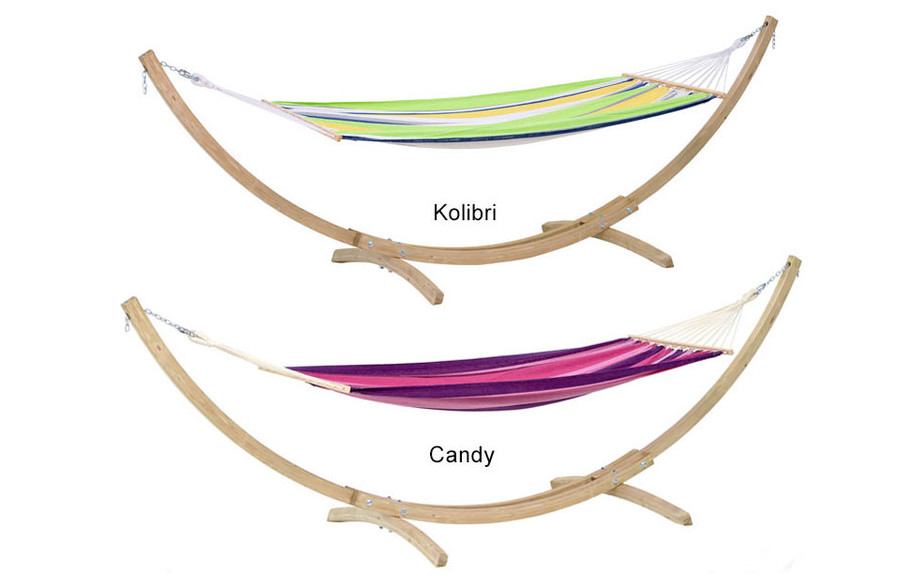 Coloris du hamac et de son support en bois starset Kolibri en situation