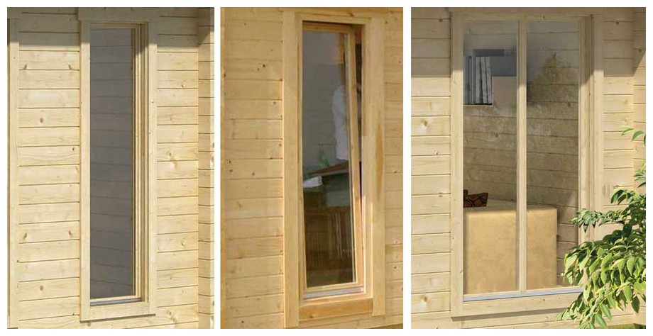 détail de la fenêtre de l'abri de jardin Brighton A Lasita Maja en situation
