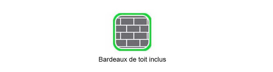 revêtement de toiture avec bardeaux de toit inclus avec l'abri de jardin en bois Brighton B en situation