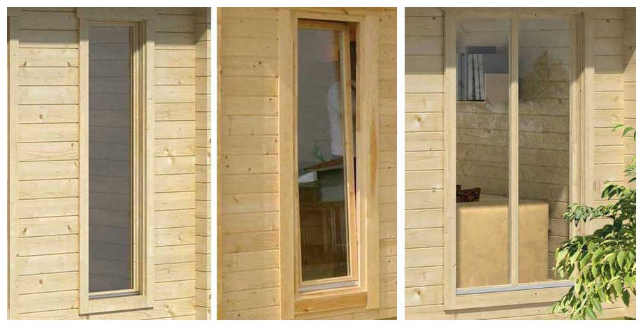 détail de la fenêtre de l'abri de jardin en bois Brighton B en situation