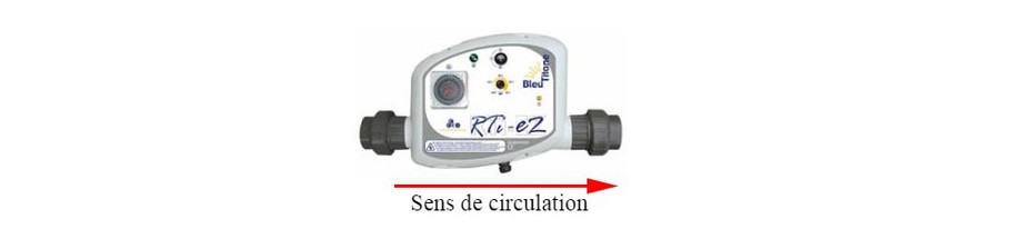 sens de circulation du réchauffeur piscine RTI-EZ