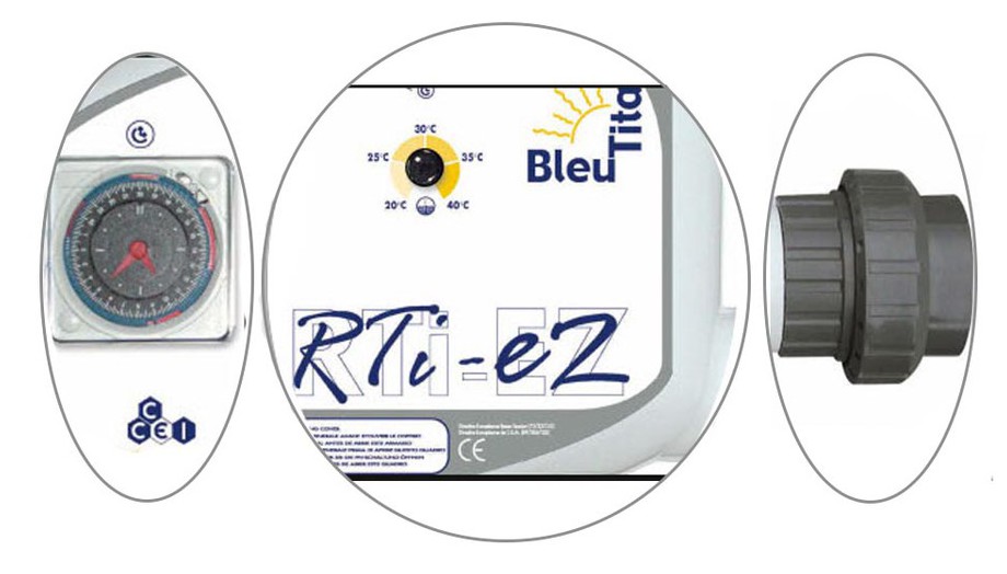réchauffeur piscine bleu titane RTI EZ descriptif
