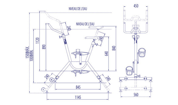 swimmy bike - dimensions velo de piscine