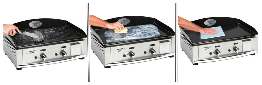 Nettoyage de la plancha PSR 900EE Roller Grill en situation