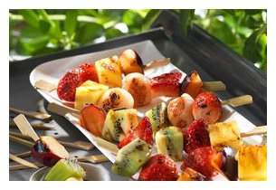 fruits cuisinés au gril Eco Grill 2.5W en situation