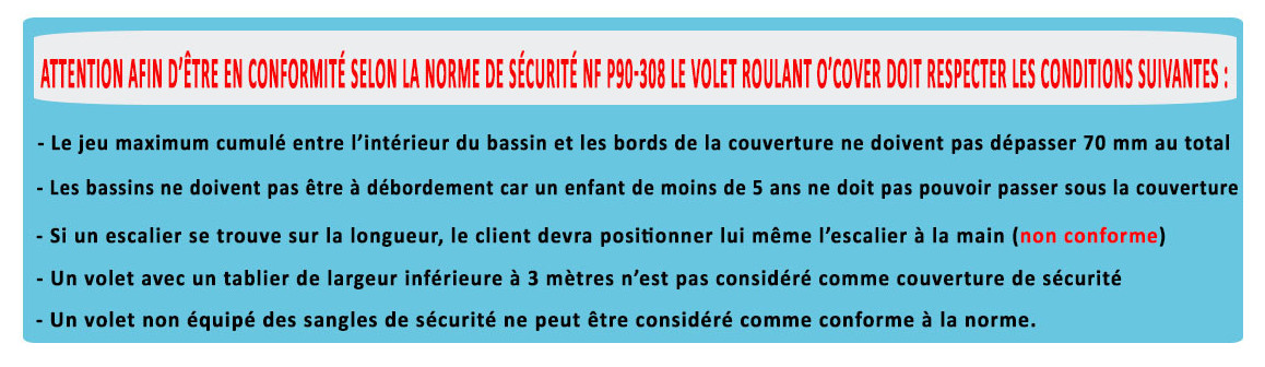 conformité du volet roulant pour piscine o cover maytronics