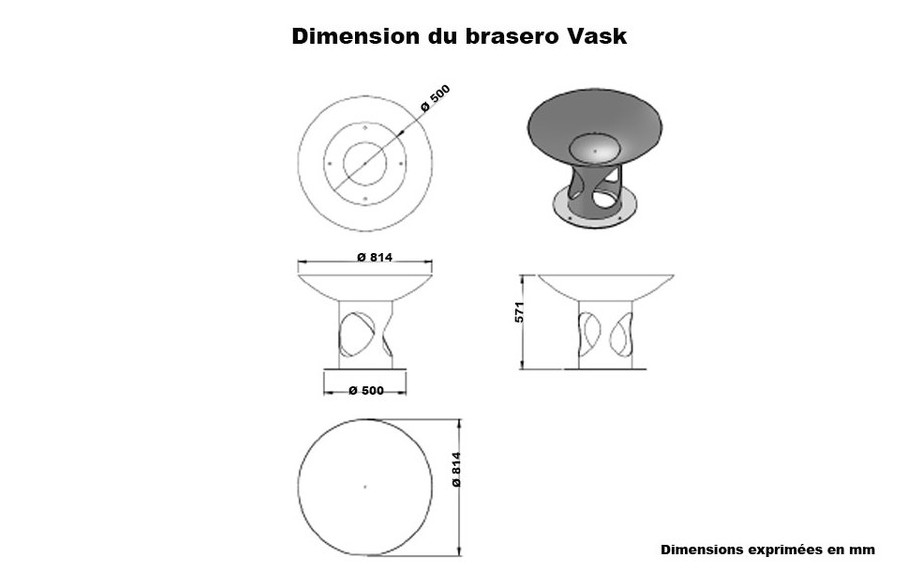 DIMENSION DU BRASERO VASK