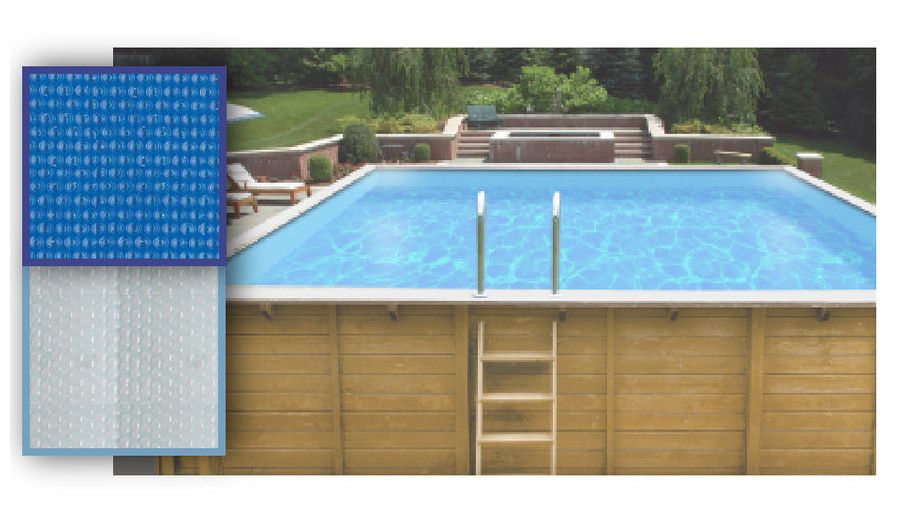 Bâche à bulles 300x300 piscine bois Woodfirst Original Carrée