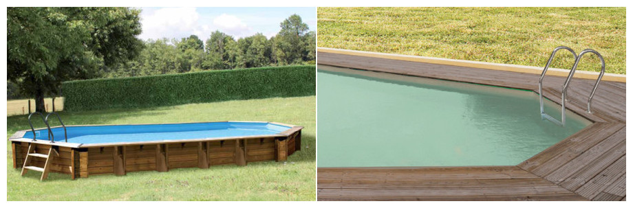 piscine bois Woodfirst Original octo Allongée enterree