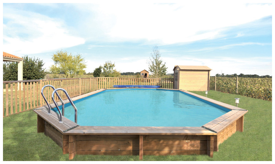 piscine de bois en kit a monter soi-même woodfirst original - mise en situation