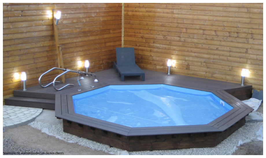 Woodfirst Original Octogonale 430 x 124 - Le kit piscine bois le mieux équipé sur le marché !