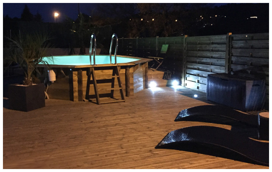 piscine bois octogonale Woodfirst Originale 562x133cm