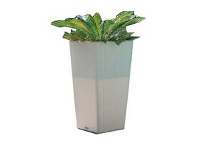 CACHE POT EN RESINE BLANCHE