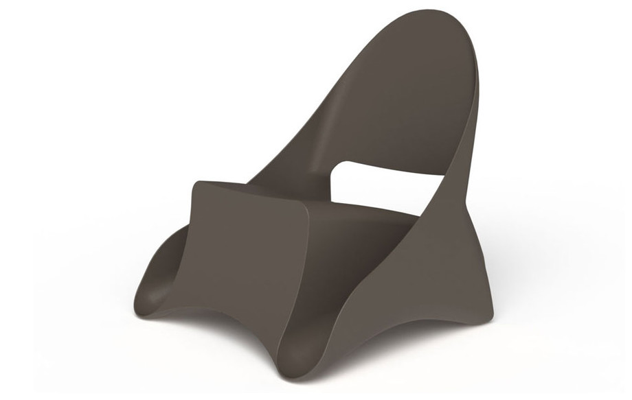 Fauteuil Ondule taupe en polypropylène en situation