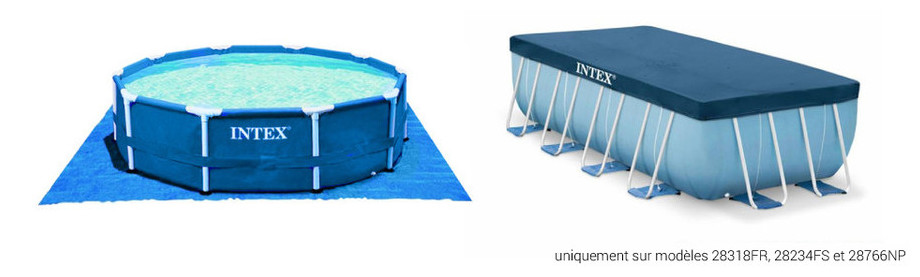 Prism Frame par Intex - Piscine tubulaire hors-sol en kit - bache et tapis
