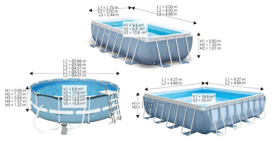 Prism Frame par Intex - Piscine tubulaire hors-sol en kit
