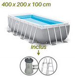 caractéristiques piscines tubulaire intex rectangle 400x200x100