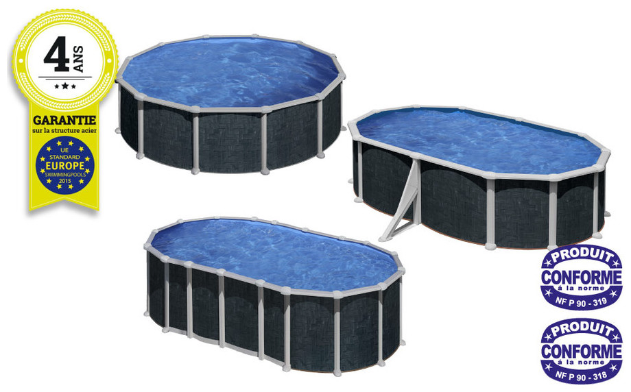 Piscine hors-sol Gré aspect rotin Rattan / Creta