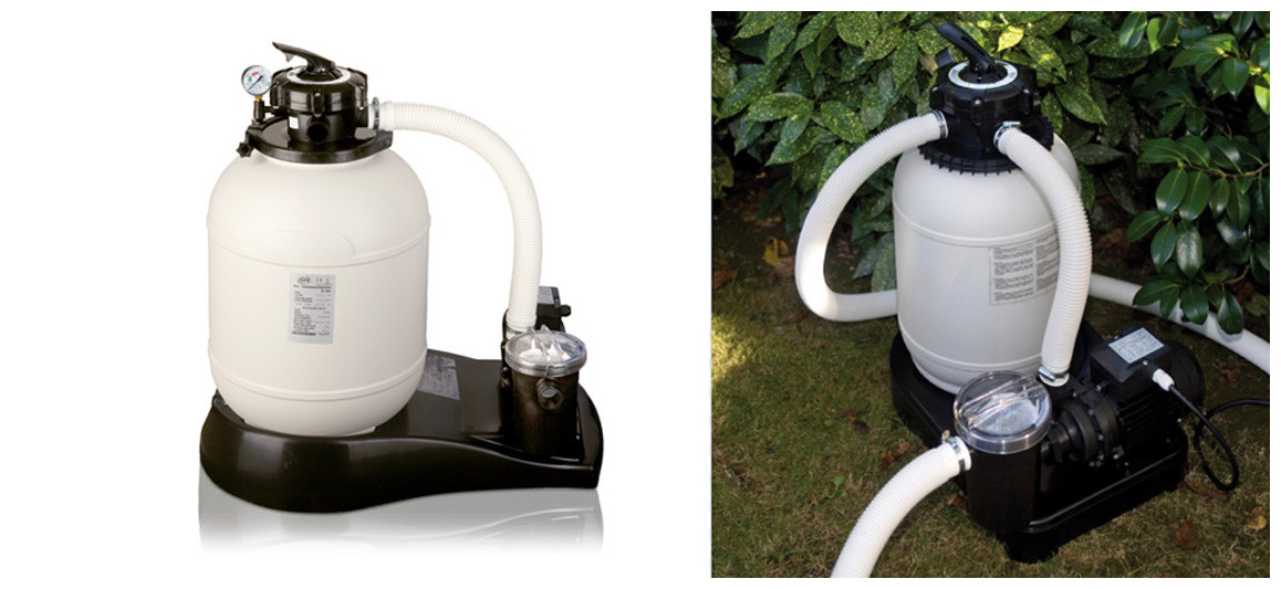 filtration de la piscine hors sol en acier aspect rotin rattan par gré