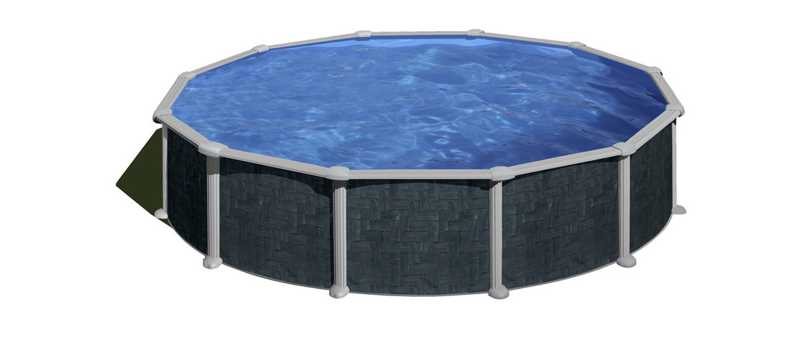 piscine hors sol en acier ronde par gré rattan imitation rotin