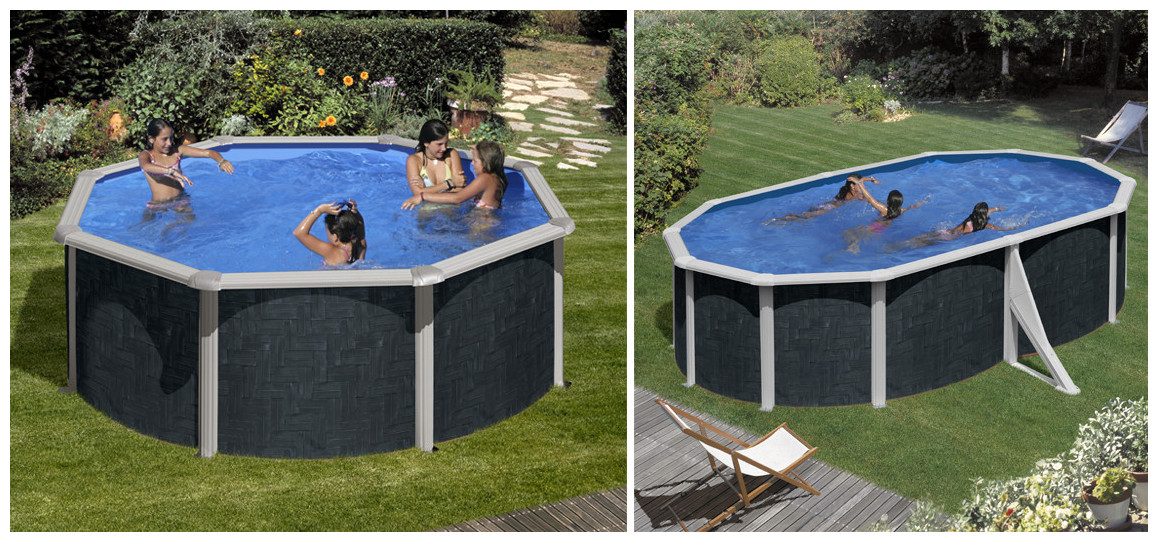 piscine hors sol en acier par gré aspect rotin