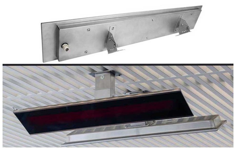 chauffage infrarouge Platinium Fargau avec kit de fixation en situation 2