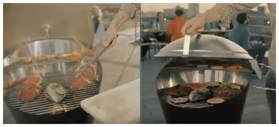 grille de cuisson du barbecue à charbon Cone fargau en situation